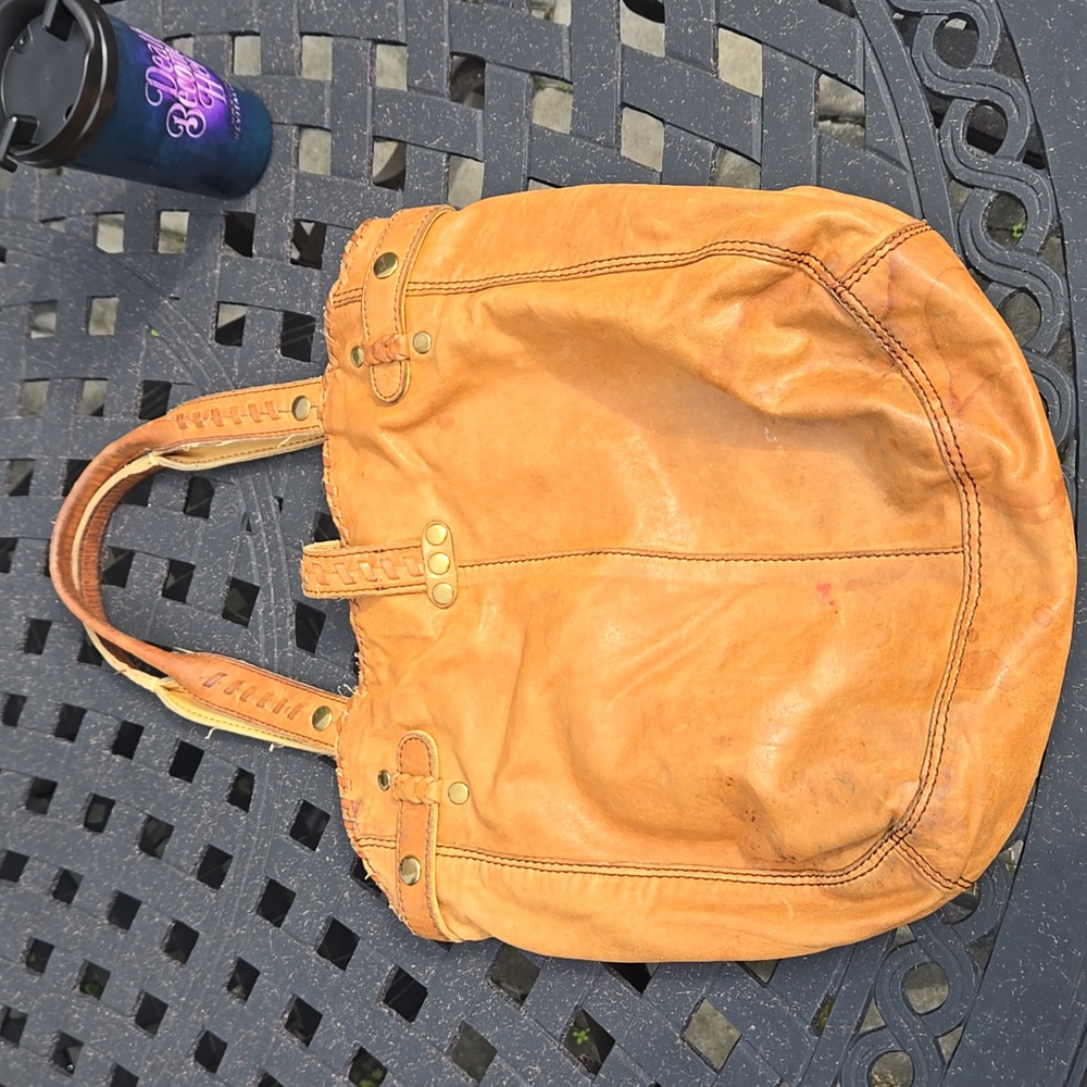Lucky Brand "High Times" Tan Italian Lamb Leather Tote
